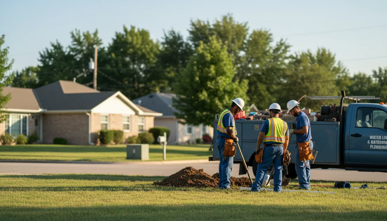Residential water line and bathroom plumbing service in New Providence, IA